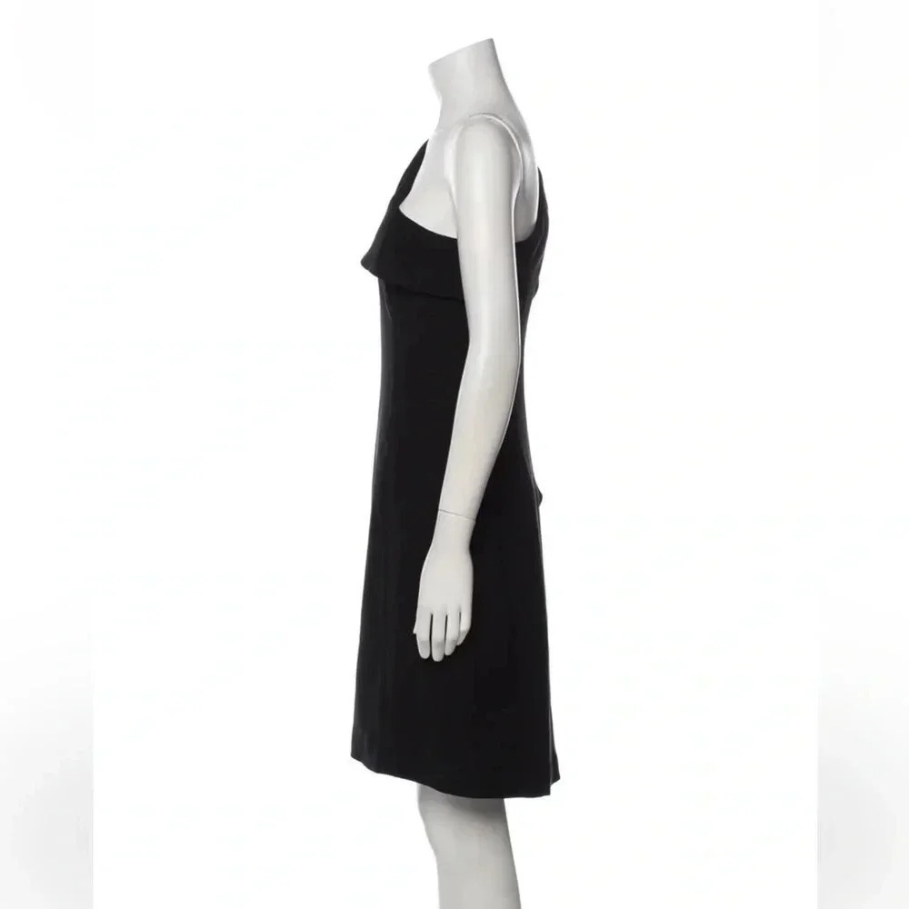 Armani Collezioni black silk one shoulder cocktail dress ruffle Size 6 - Picture 6 of 12